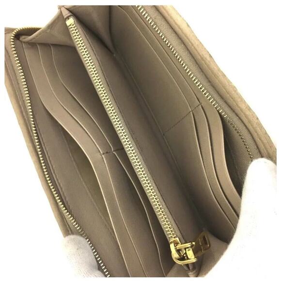 MIU MIU Gather Cream Tan Long Zippy Long Wallet - Picture 5 of 8